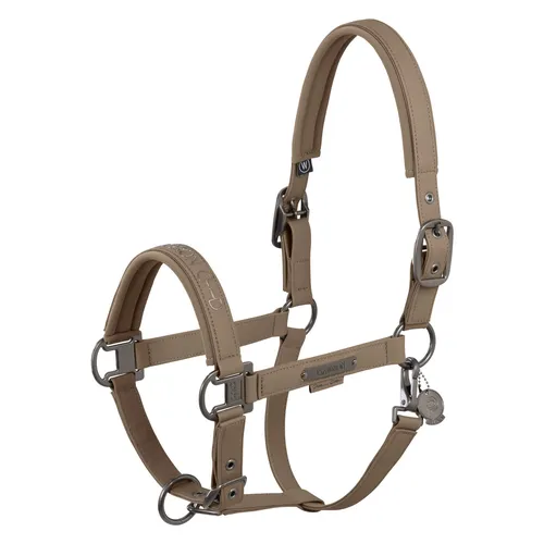 Фото Недоуздок Faux Leather Double Pin Smoky Taupe Platinum 25. Eskadron