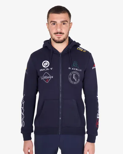 Фото Толстовка мужская с капюшоном Multi-Logo Navy 2024. Equestro