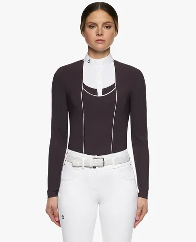 Фото Рубашка турнирная с длинным рукавом Pique Dark Purple. Cavalleria Toscana