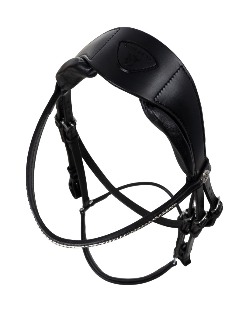 Уздечка трензельная с чешским капсюлем Venere Black. Acavallo 8