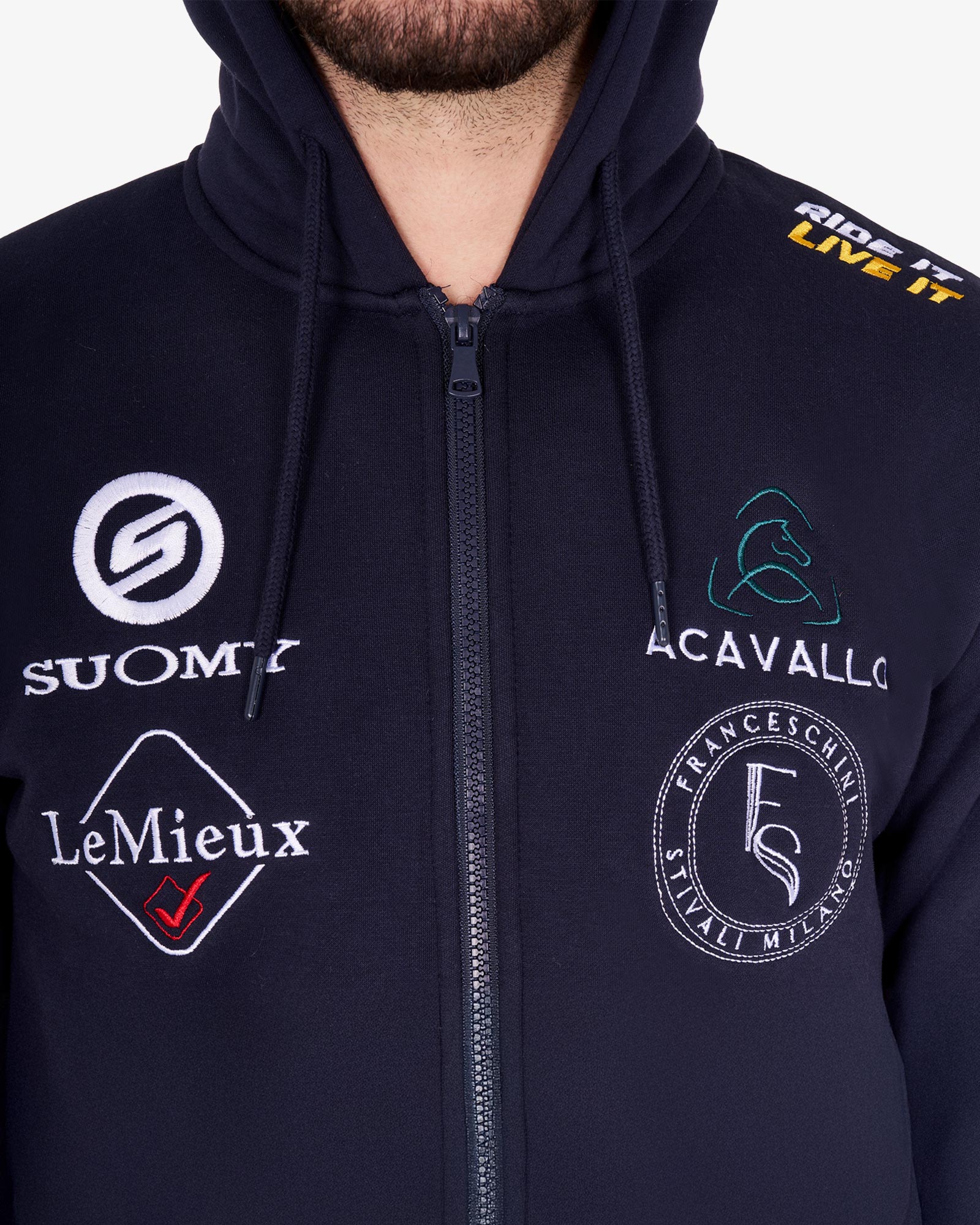 Толстовка мужская с капюшоном Multi-Logo Navy 2024. Equestro 6