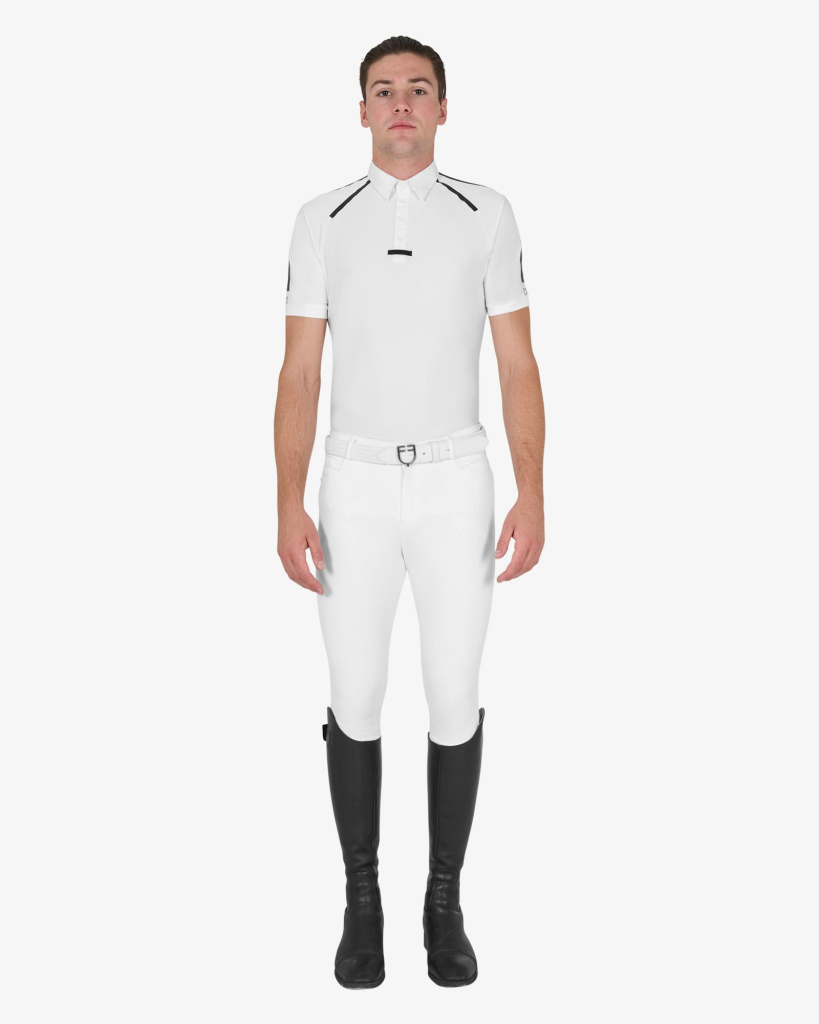 Рубашка поло турнирная мужская Slim Fit White. Equestro 6