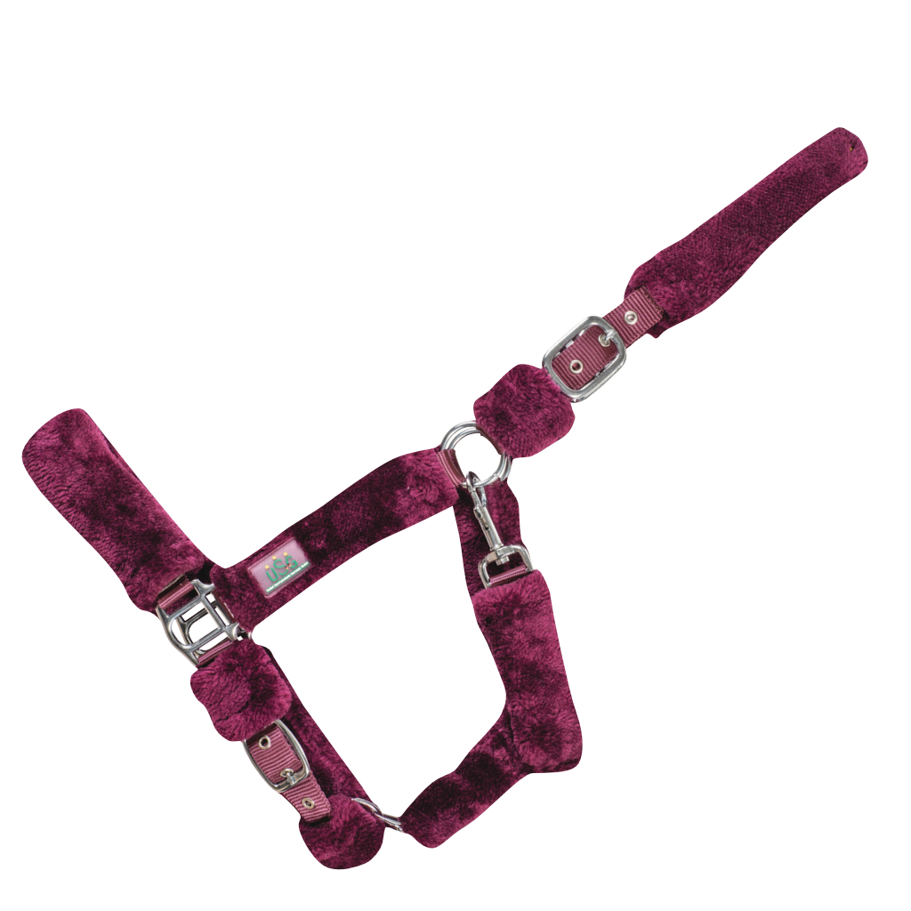 Недоуздок с мехом Fluffy Burgundy. USG