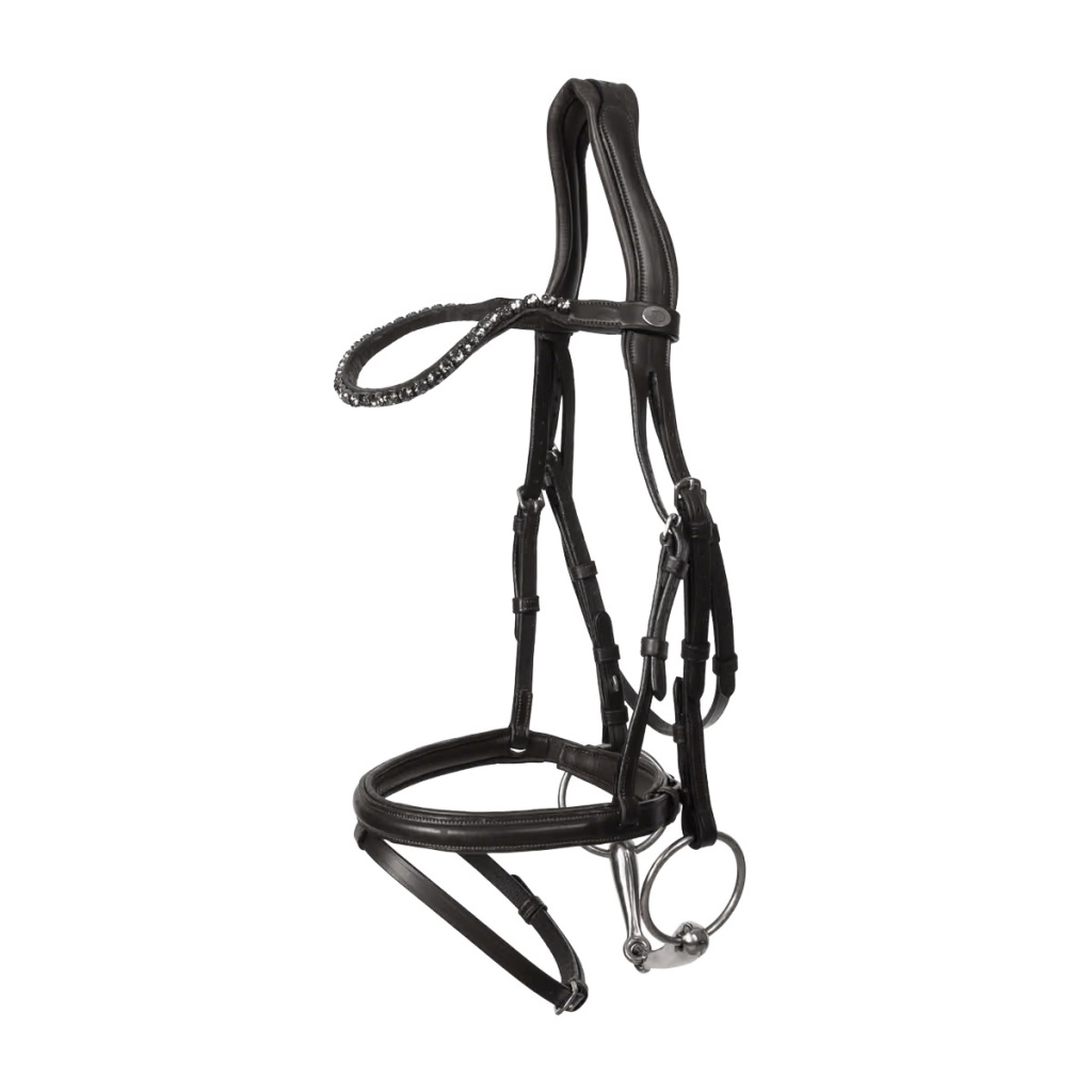 Уздечка трензельная Flash Soft Leather SO Black. Dy'on