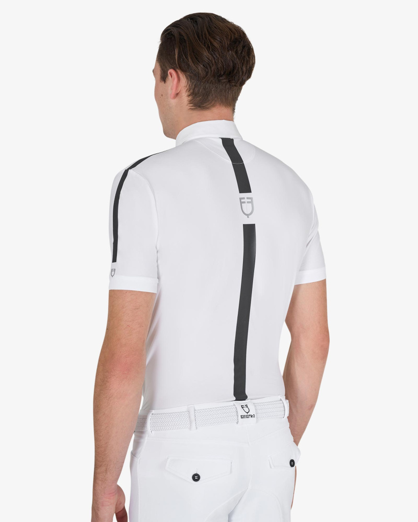 Рубашка поло турнирная мужская Slim Fit White. Equestro 2