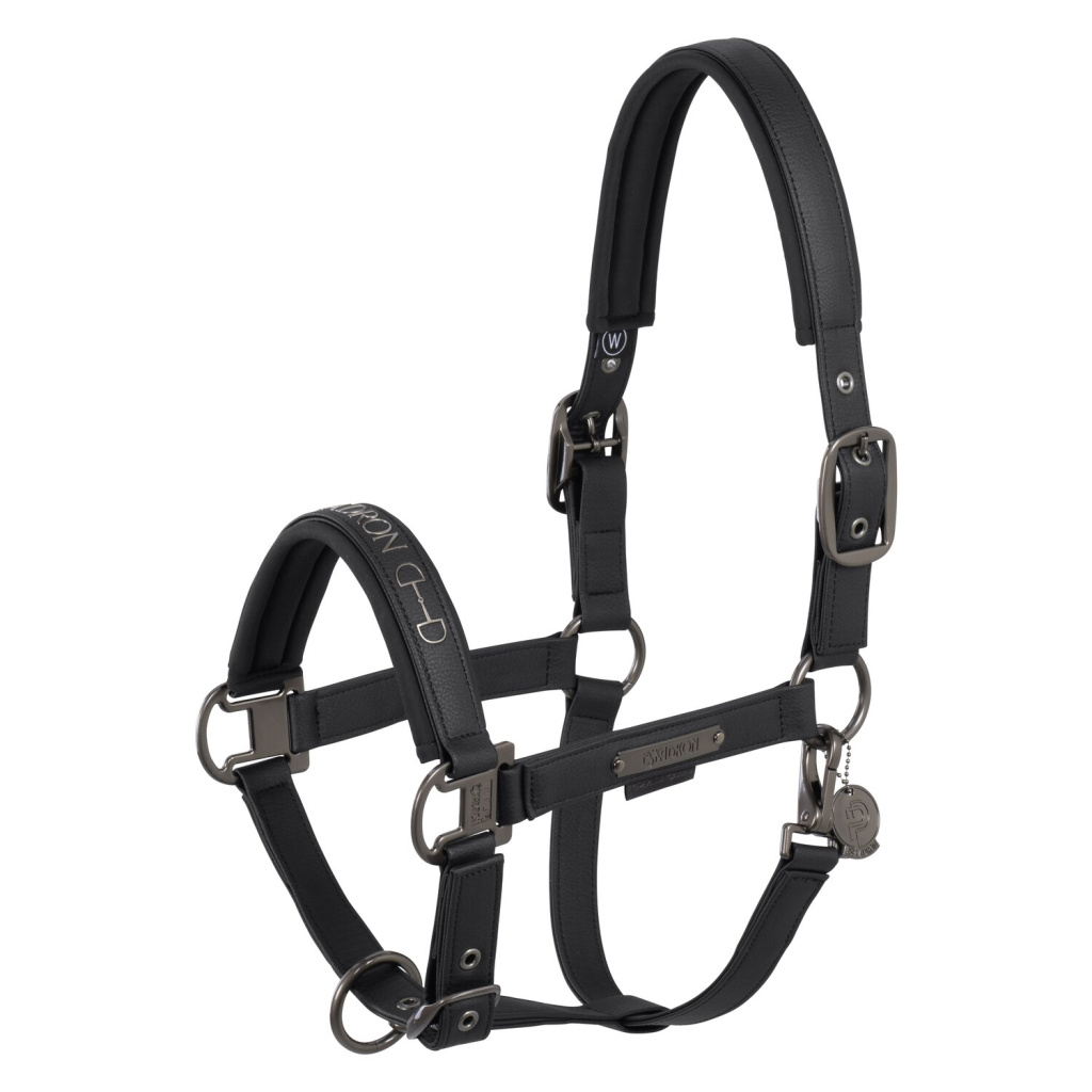 Недоуздок Faux Leather Double Pin Black Platinum 25. Eskadron