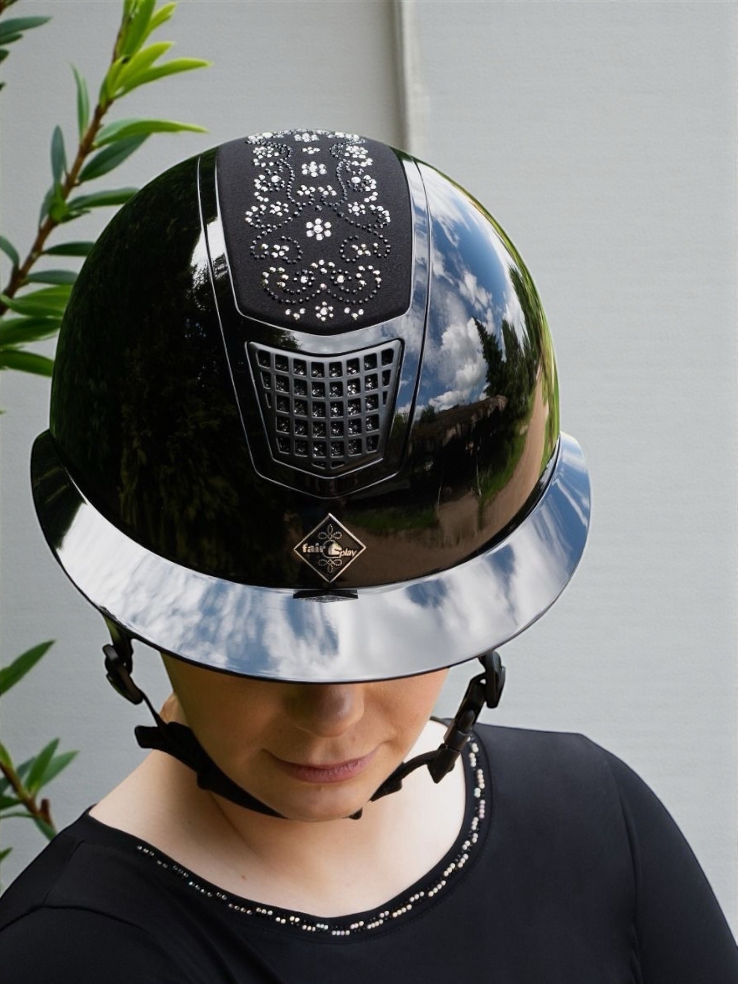 Шлем Quantinum Chic Wide Visor Shiny Black. Fair Play 5