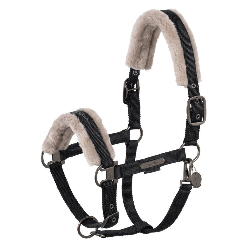 Недоуздок Double Pin Faux Fur Black Platinum 25. Eskadron