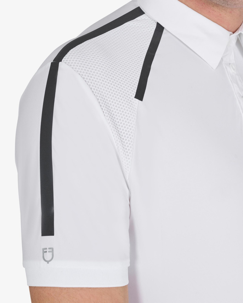 Рубашка поло турнирная мужская Slim Fit White. Equestro 3