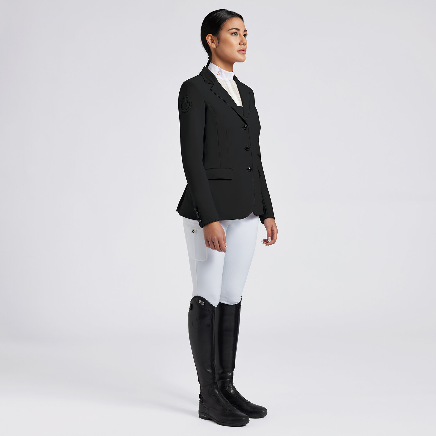 Редингот With Alcantara Collar and Buttons Black. Cavalleria Toscana