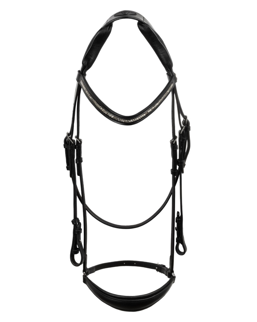 Уздечка трензельная с чешским капсюлем Venere Black. Acavallo 2