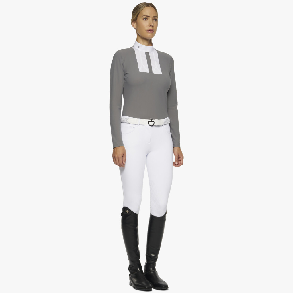 Рубашка турнирная с длинным рукавом Structured Poplin Grey. Cavalleria Toscana