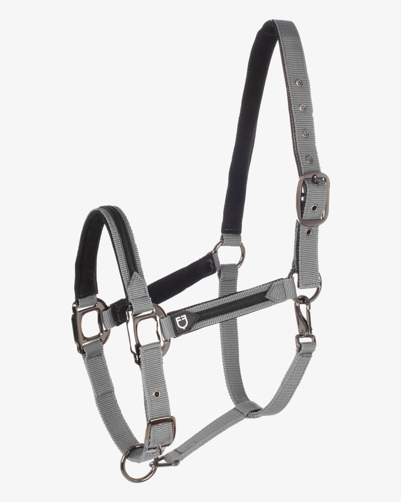Недоуздок с чомбуром Durable Grey, флисовая подкладка. Equestro 2