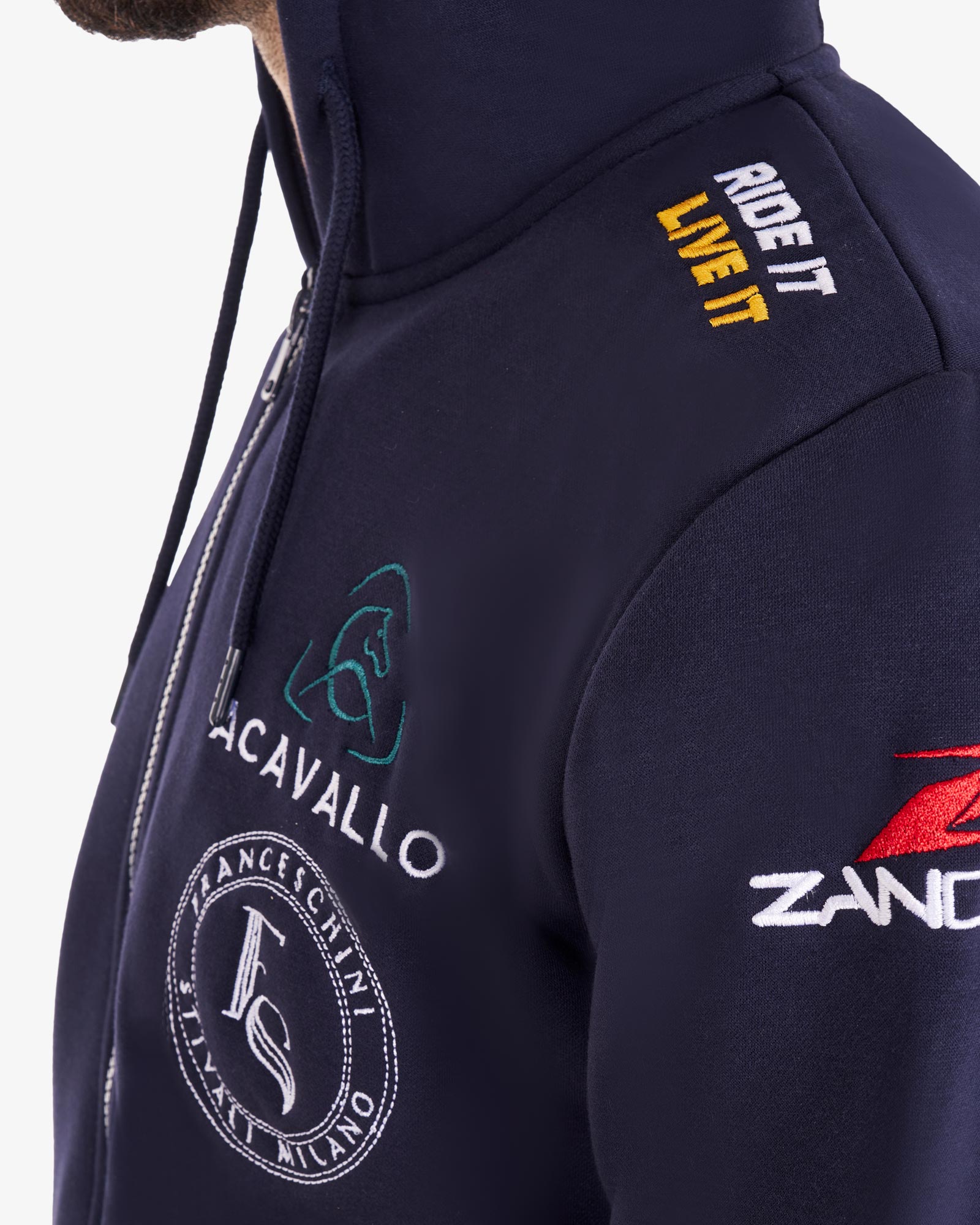 Толстовка мужская с капюшоном Multi-Logo Navy 2024. Equestro 7