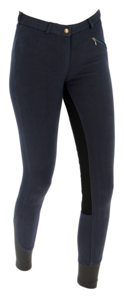 Бриджи Economic Dark Navy, детские, полная замшевая лея. Covalliero