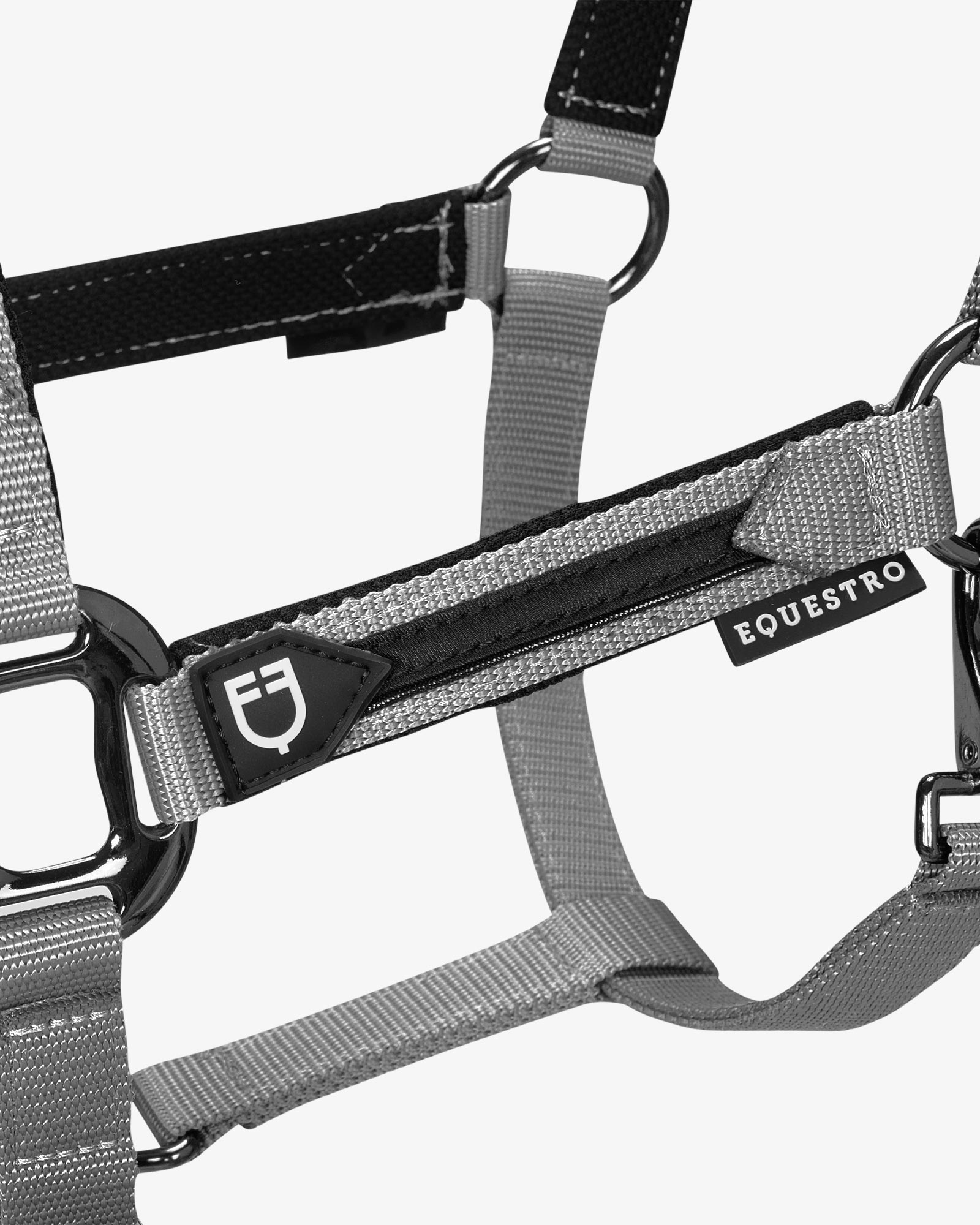 Недоуздок с чомбуром Durable Grey, флисовая подкладка. Equestro 3