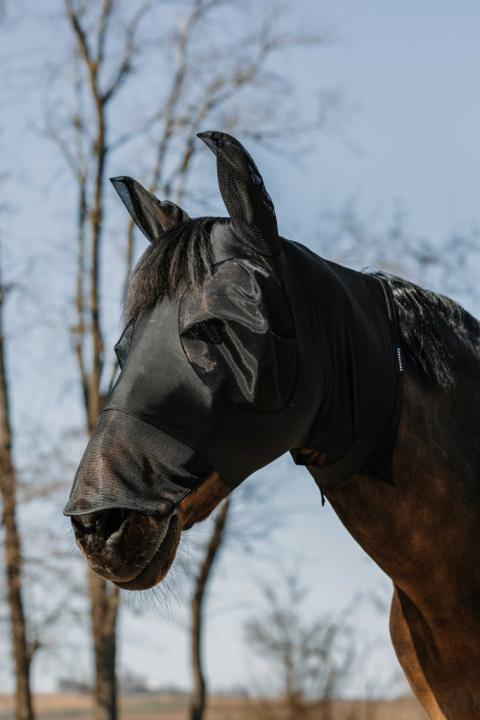 Маска-капор антимоскитная с носом Hood Black. Equitheme