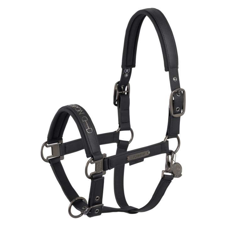Недоуздок Faux Leather Double Pin Black Platinum 25. Eskadron