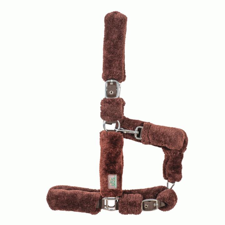 Недоуздок с мехом Fluffy Brown. USG