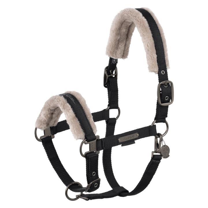 Недоуздок Double Pin Faux Fur Black Platinum 25. Eskadron