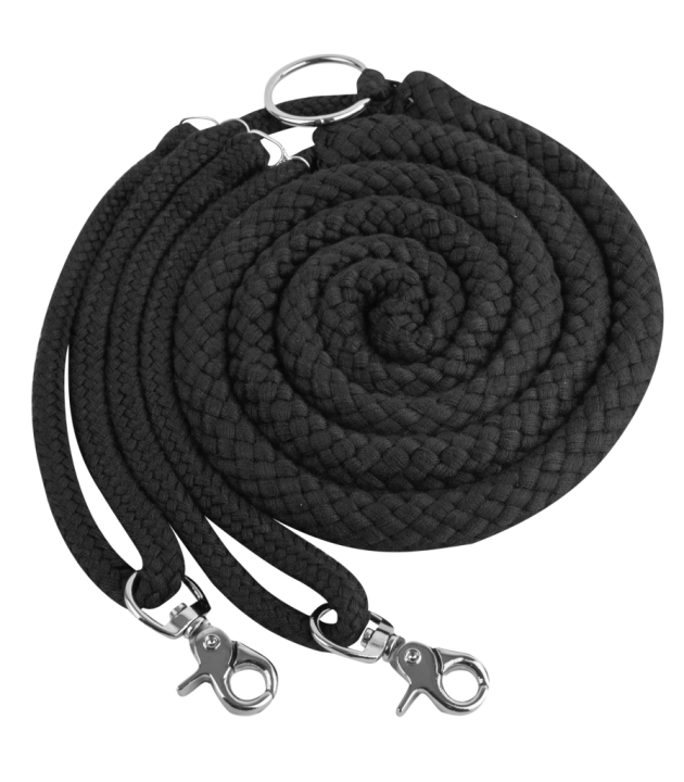 Лонжа мягкая, регулируемая с кольцом Black. Waldhausen